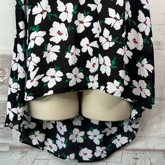 Torrid Womens Black White Floral Halter Racerback Chiffon Tank Top Sz 0 Large 12 - Picture 10 of 10